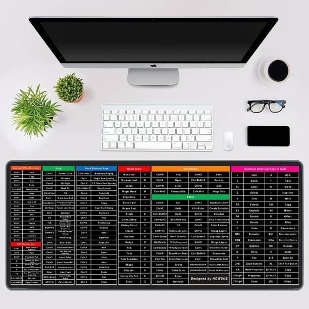globesi Anti Slip Keyboard Computer Pads with Shortcuts Non Slip Base Mousepad Desktop Keyboard Replacement Key
