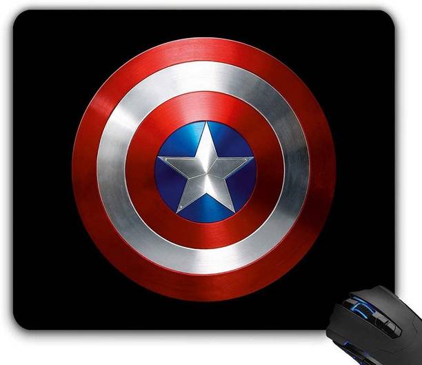 Gdgift Captain America Shield in Black Background Gaming Mouse Pad - Computer Laptop PC Non Slip Base Mousepad
