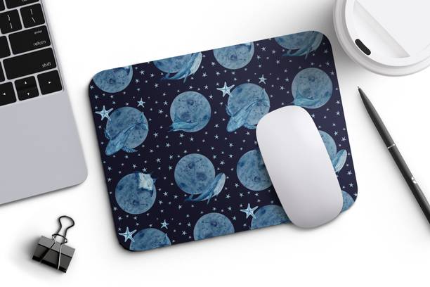ARTOLIC Moon Manta Ray Starfish Blue Whale Printed Mousepad Anti-Slip 9x7.5 Inch Non Slip Base Mousepad