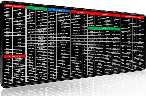 CITYCART Keyboard Shortcuts Large Mouse Mat Mousepad