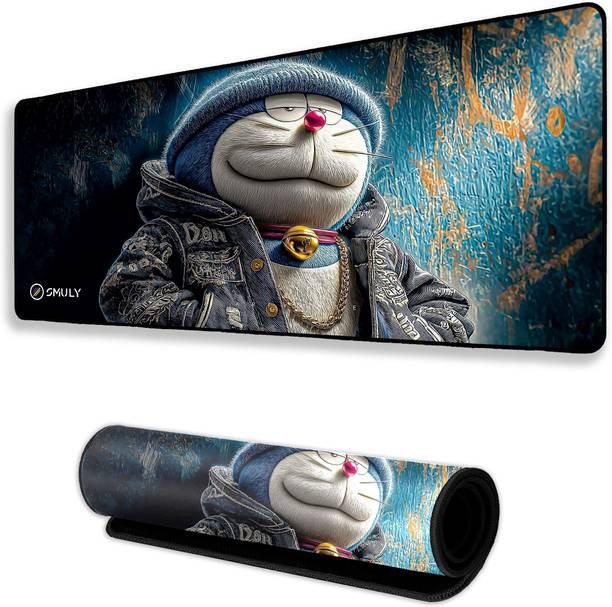 SMULY Stylish Cartoon Cat xl Deskmat 11×23Inch Smooth, Waterproof Mousepad Soft Gaming Non Slip Base Mousepad