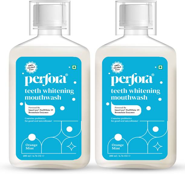 Perfora Teeth Whitening Mouthwash | Alcohol Free | Pack of 2 - Orange Mint