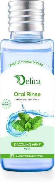 Qelica Mouthwash with Vitamin-E Kills 99.0% Germs, Prevents Bad Breath, Dental Hygiene - Dazzling Mint