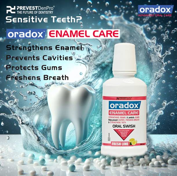 oradox ENAMEL CARE Oral Swish / MouthWash (STRENGTHENS ENAMEL and protects gums) - Fresh Lime