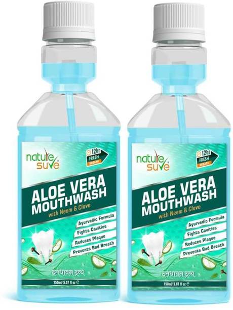 Nature Sure Aloe Vera Mouthwash with Neem and Clove for Oral Health - 2 Packs - Clove