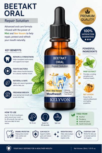 Kelyvon Beetakt Mouthwash with Mint Formula for Clean Teeth and Fresh Mouth - MINT