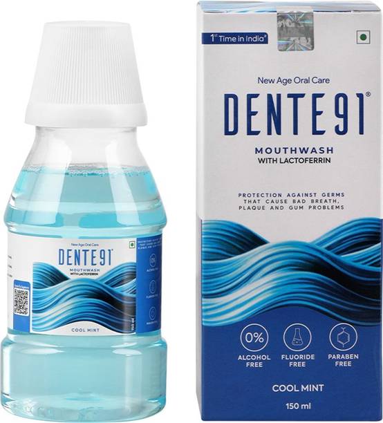 DENTE91 Cool Mint Mouthwash, Sugar & Alcohol-free, No Burning Sensation, Fresh Breath - Cool Mint