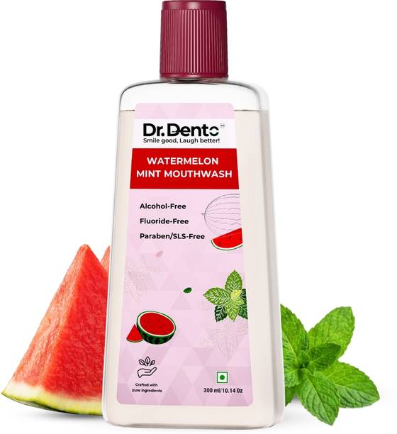 Dr.Dento Watermelon Mint Mouthwash | Alcohol-Free, Fights Bad Breath - Watermelon Mint