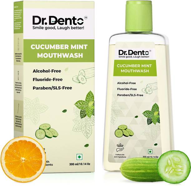 Dr.Dento Cucumber Mint Mouthwash | Alcohol-Free, Fights Bad Breath - Mint