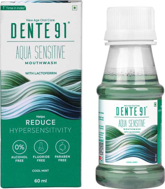 DENTE91 Aqua Sensitive Mouthwash, Helps Reduce Sensitivity & Maintains Good Oral Hygiene - Cool Mint