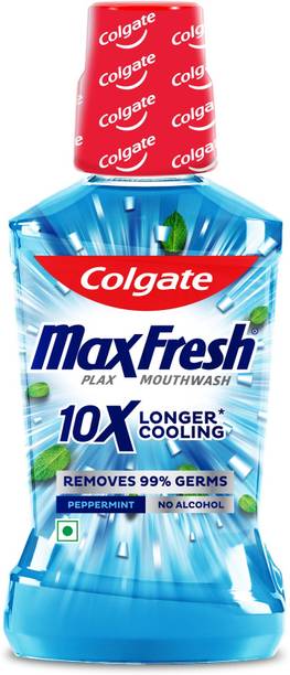 Colgate Maxfresh Plax Antibacterial Mouthwash, 24/7 Fresh Breath - Peppermint Fresh