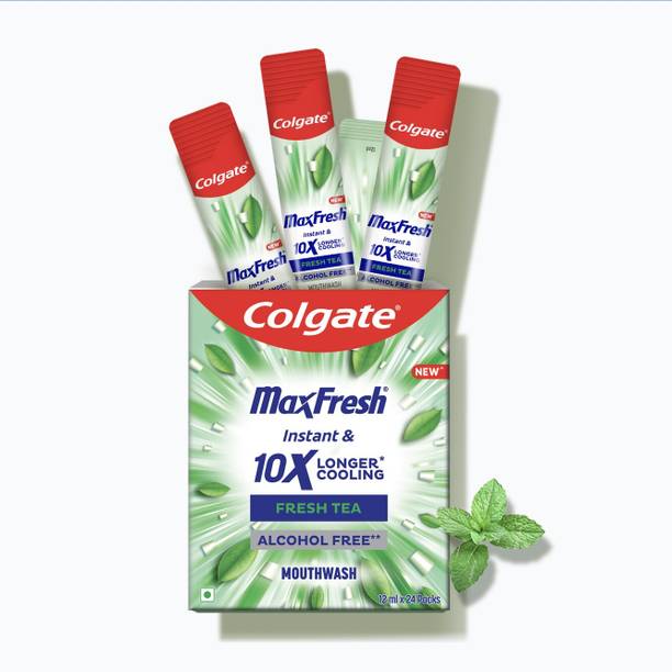 Colgate MaxFresh Antibacterial Mouthwash Sachet Stick Travel Daily Freshness 24pc x12ml - Fresh Tea