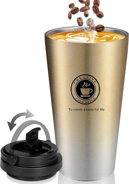 Qiyang sales 500 ml Insulated Coffee with Spill-Proof Lid Stainless Steel Coffee Mug