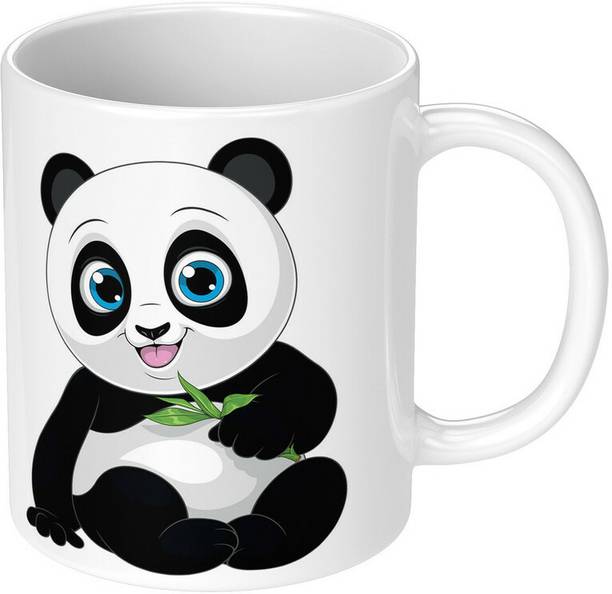 Printwala Panda Cup Panda Printed For Boys & Girls Microwave Safe(B-181) Ceramic Coffee Mug
