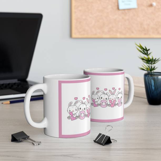 Giftspedia LOVE 07 PRINTED CERMIC COOFFEE MUG 350ML Ceramic Coffee Mug
