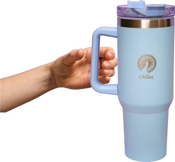 Chillax Stainless Steel Tumbler | Lid & Dual Straw | Hot & Cold | Leak-Proof | Matte Stainless Steel Tumbler