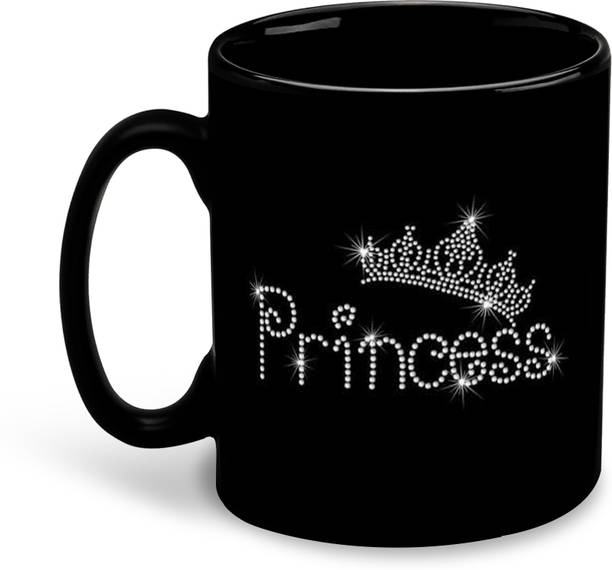 व्हाट्स योर किक Princess Inspiration Printed Black Patch Ceramic Coffee Cup & सिरेमिक मग