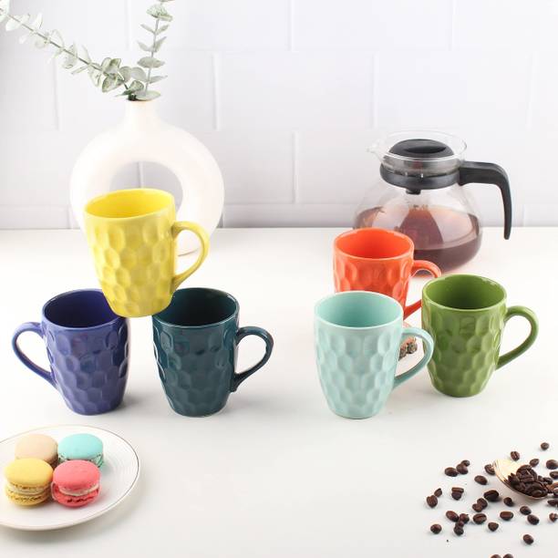 Anwaliya Crystal Ceramic - Handcrafted Design Tea Cups, Large Serving Green Tea Cups, Ceramic Coffee Mug