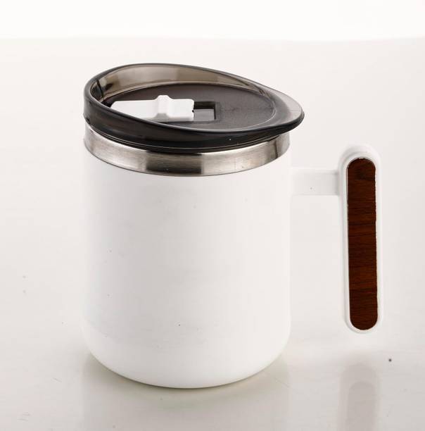 HOMETIC Woody Stainless Steel 400ml Premium Sipper Coffee Stainless Steel Coffee Mug