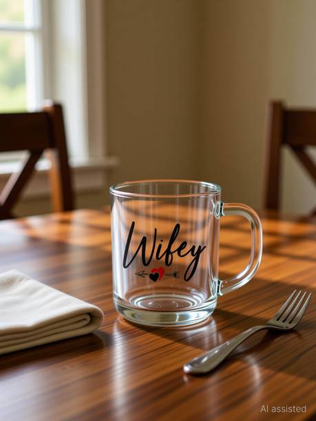 PrintingWorld Hubby & Wifey Glass Glass Coffee Mug