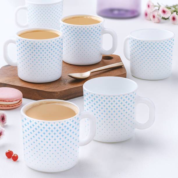 Larah by Borosil Nora Sky Tea/Coffees,Crockery Set Ideal For Daily Use & Gifting Opalware Coffee Mug