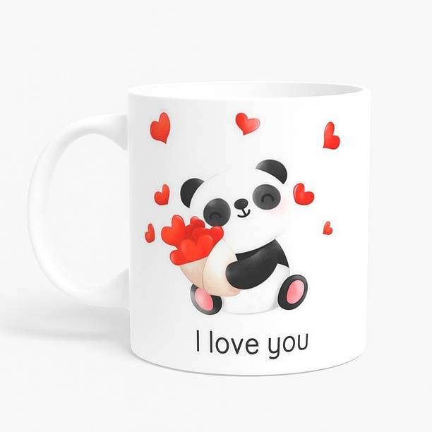 SSE I Love You Panda Printed Ceramic | Cute Romantic Gift for Couples & Love Ceramic Coffee Mug