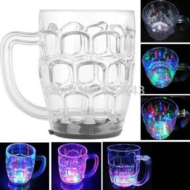FTAFAT Inductive Rainbow Color Cup LED Flashing 7 Color Changing Light. Pour Water or Tea, Lighting Cup, Easy battery replace Glass Beer Mug