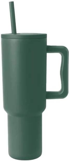 Ojra Tumbler with Handle and Straw Lid Water Bottle Travel Coffee Cup Hot &Cold Stainless Steel Tumbler