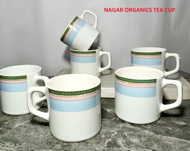 Nagar Organics NagarOrganics ceremic tea cup random color and random design color may very Ceramic Coffee Mug