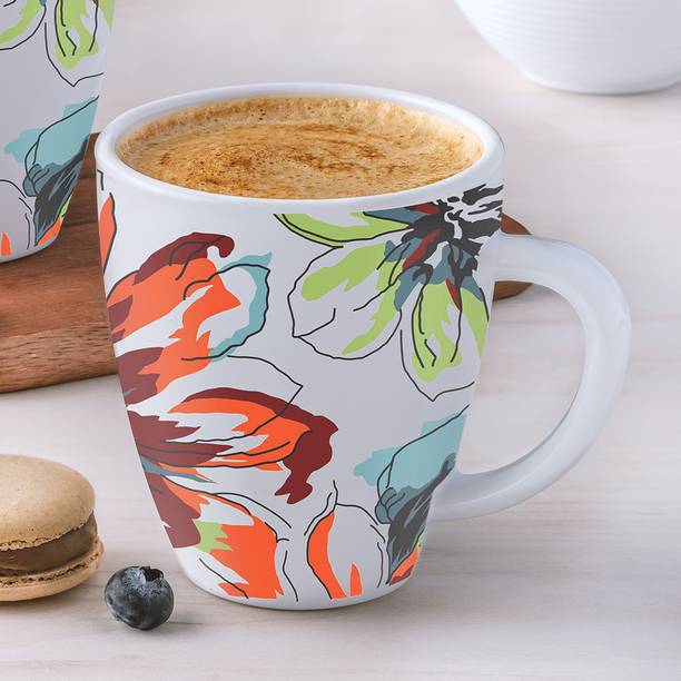 लाराह बाय बोरोसिल Bali Tea/Coffees, Bone Ash Free Crockery Set Ideal For Daily Use & Gifting ओपलवेयर मग