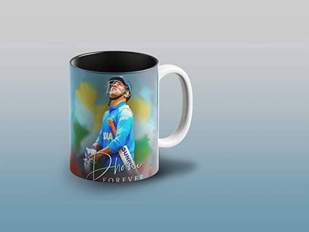 Convay MS Dhoni Cricketer Printed Microwave Coffee, 330ml Ceramic Coffee Mug