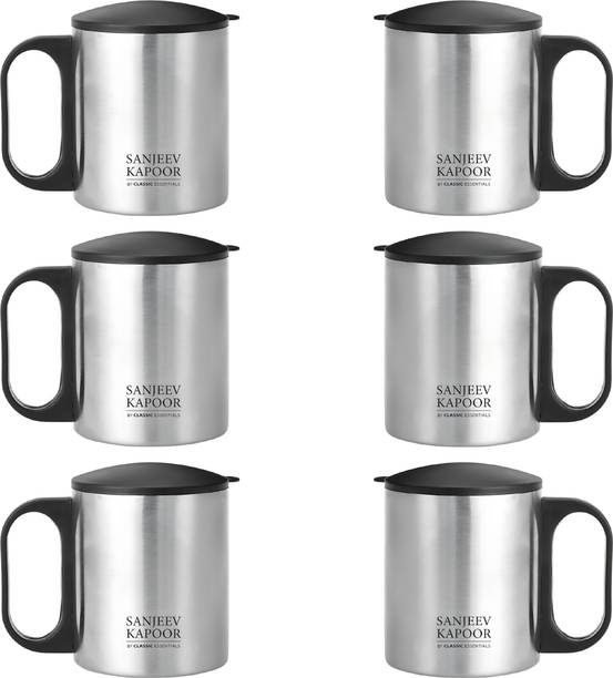 Classic Essentials Double Walled Tea Cup with Lid, Stainless Steel Coffee Mug