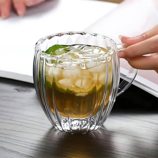 advik mart Double Wall Glass Coffee And Tea I Durable for Home & Office Glass Coffee Mug