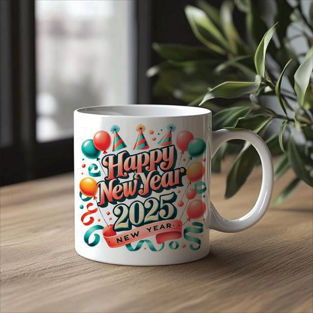 Print Ginnie New Year 2025 Printed Coffee Cup Gift For Family/Love/Friend Ceramic Coffee Mug