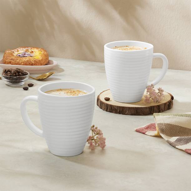 लाराह बाय बोरोसिल Orbit Tea/Coffee Cups, Bone-Ash Free, Crockery Set Ideal for Daily Use & Gifting ओपलवेयर मग