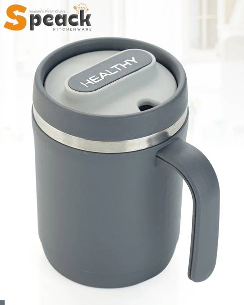 SPEACK Matt Finish Double Wall Ergonomic Handle BPA Free Daily Use Plastic, Stainless Steel Coffee Mug