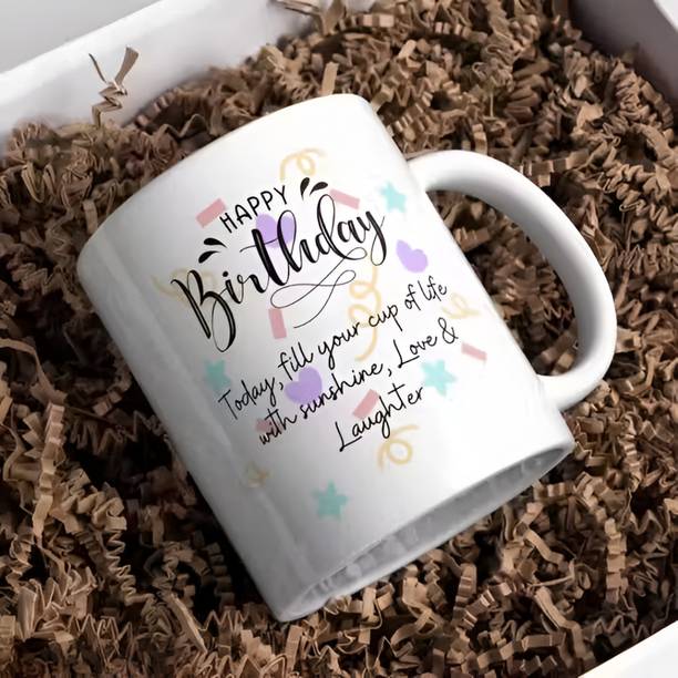 AVISTRA Happy Birthday Printed Cup, Gifting Cup, Birthday Gifting Ceramic Coffee Mug