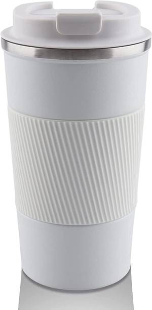 papita Vacuum Insulation Stainless Steel Reusable for Hot Cold Coffee (White, 510 Ml) Stainless Steel Coffee Mug