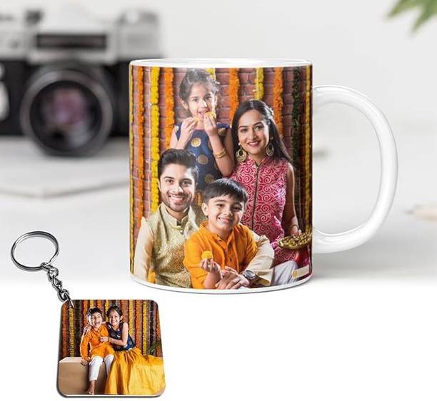 Giftspedia Photo & Text Printed Cup For Birthday , Anniversary Gift White mug + Keychain 39 Ceramic Coffee Mug