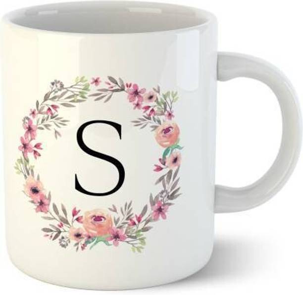 Manorath Name Letter Alphabet S Printed Coffee Cup , Gifts for Brother, Sister, Friends, Ceramic Coffee Mug