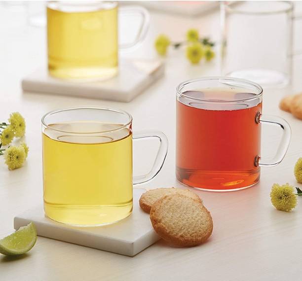 BOROSIL ( Pack of 12 ) Vision Classic Tea N Coffee 190ml glass mug set of 6 Glass Coffee Mug