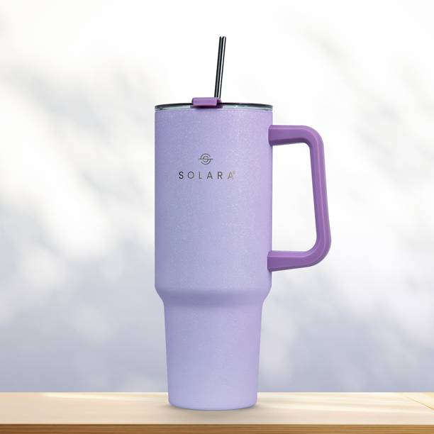 Solara Elixir Insulated with Lid and Straw, Hot & Cold, Office,Travel, Gym, Sugar Plum Stainless Steel Tumbler