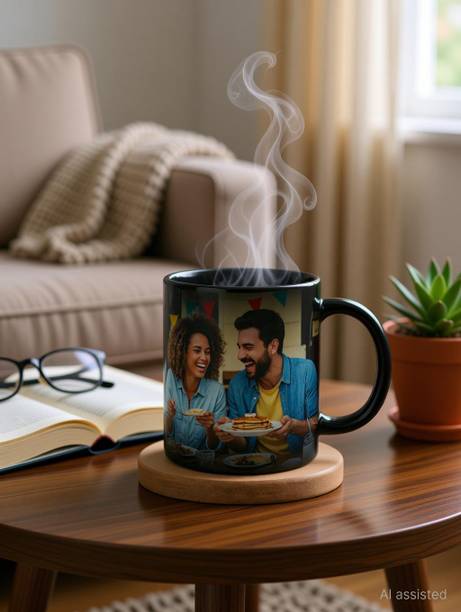 HAPPY GIFT GALLERY Personalized Photo Magic Heat Sensitive Color Changing Ceramic Coffee Mug