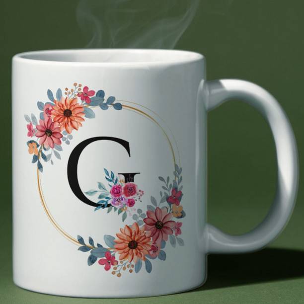 Valenza Gifts Birthday Gift, 'G' Alphabate and KeyChain , Gift For Brother, Sister, Friend Ceramic Coffee Mug