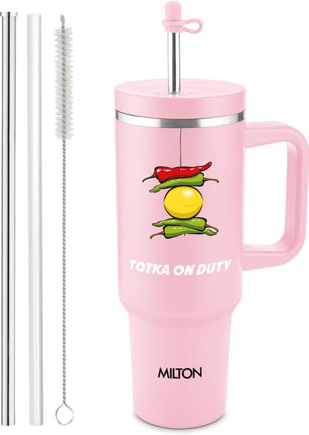मिल्टन My Tumbler Studio 1200 with Handle, Spillproof, Hot & Cold Totka Pink स्टेनलेस स्टील मग