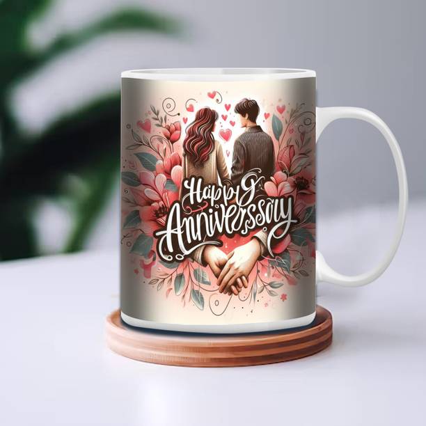 GiftWeb Romantic Wedding Anniversary Love Gifts for Men and Women 4no Ceramic Coffee Mug