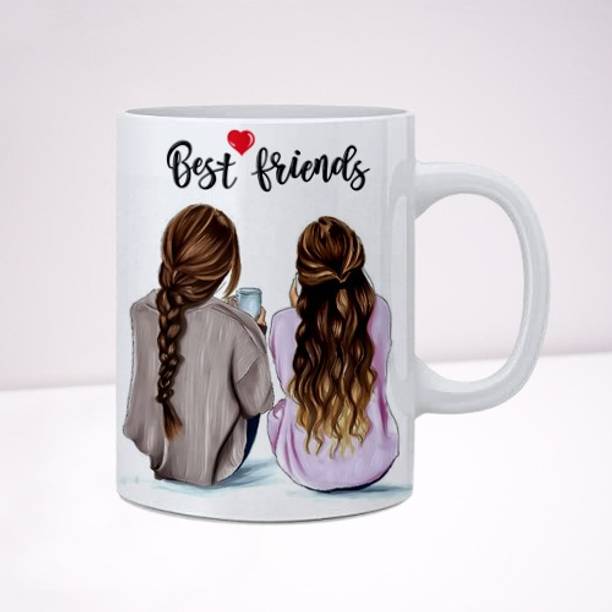 HM POINT Best Friends Coffee, Gift for Your Friend/Girl Friend/Lover etc. 330ml Ceramic Coffee Mug