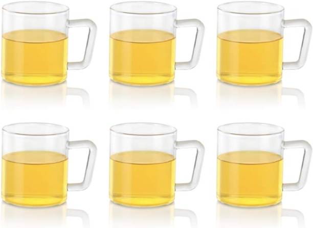 BOROSIL Vision Classic Tea N Coffee 190ml glass mug set of 6 Glass Coffee Mug