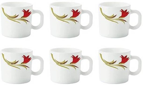 BOROSIL 6N 18CL REDLILY MUG SET Opalware Coffee Mug
