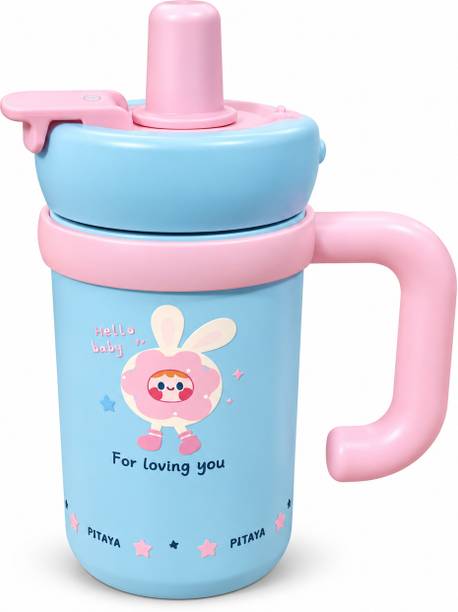 stanle Cute Bunny Cartoon Sipper Cup with Handle and Push Button Lid Stainless Steel Coffee Mug